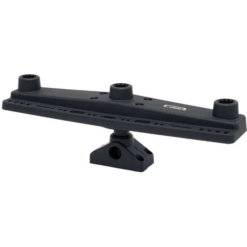 Scotty #257 Triple Rod Holder Board only (No Rod Holders) Includes Post Bracket and Mount, Black, Small - Image 1
